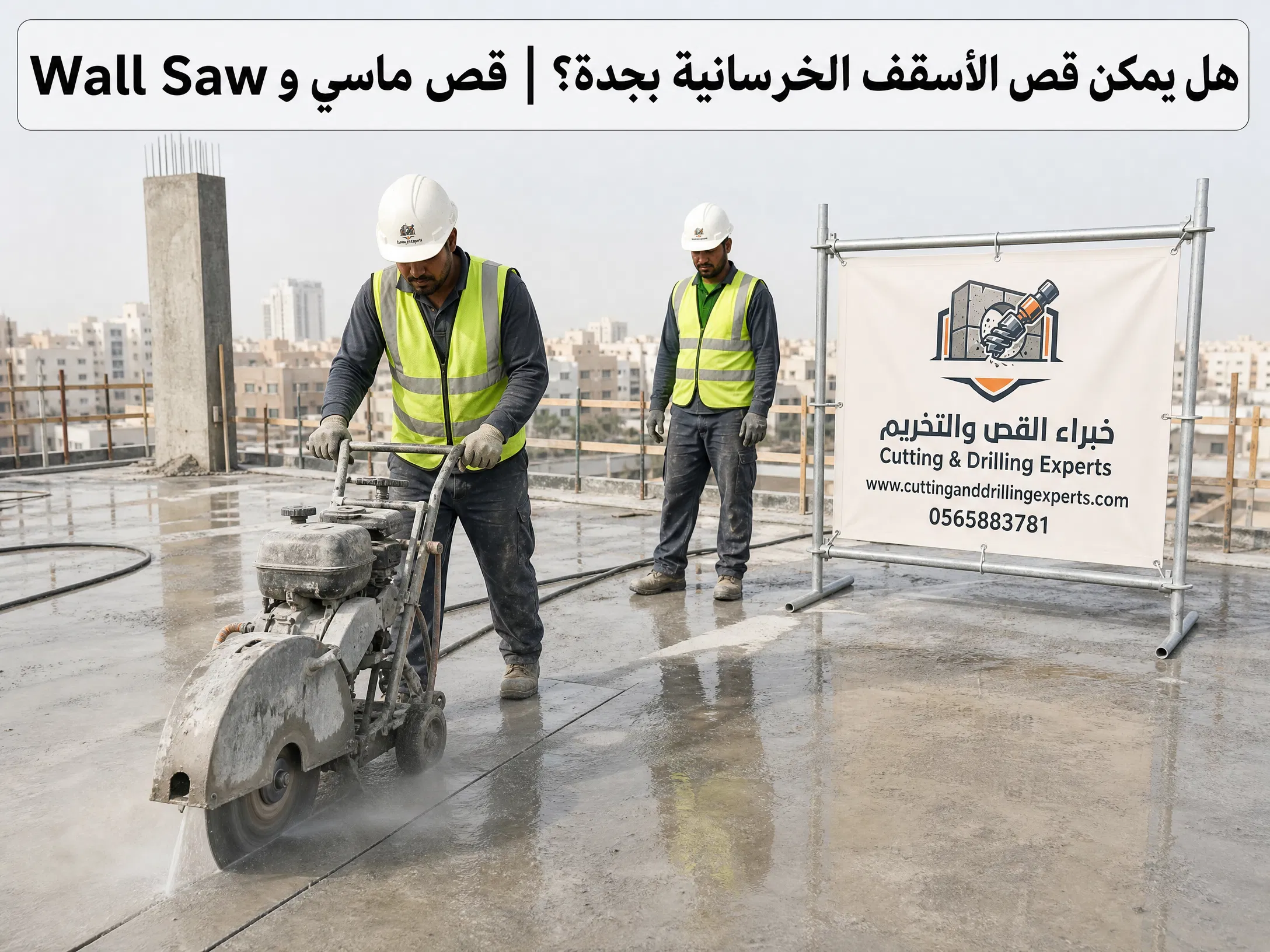 قص الأسقف الخرسانية المسلحة بجدة باستخدام Wall Saw والقص الماسي لفتح الفتحات بدقة عالية